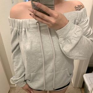 Forever 21 off shoulder gray top